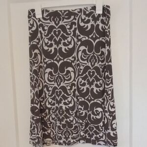 INC International Concepts Gray and White Pencil Skirt Knee-Length